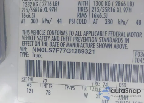 2016 Ford Transit Connect Xlt из США, поврежденный, VIN NM0LS7F77G1289321